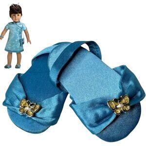 American Girl Today Butterfly Brocade Outfit SHOES Blue Doll Sandals Accessories